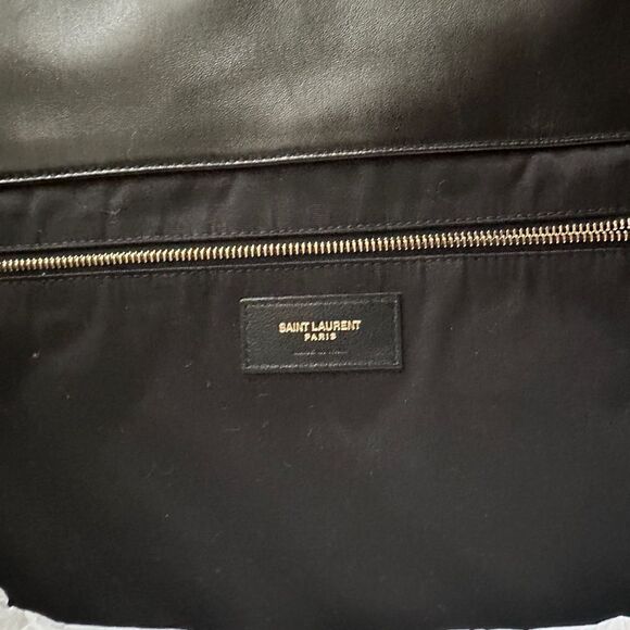 YSL, Saint Laurent iCare Tote Bag and Pouch, Black Quilted Leather - Picture 9 of 14